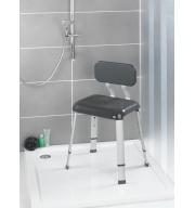 Tuš stolček z nastavljivim naslonom Secura Premium Black-Silver